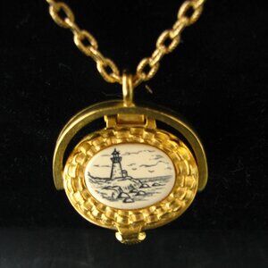 Gorgeous Nantucket Basket Pendant w/Lighthouse and Mini Penny by David Parquette